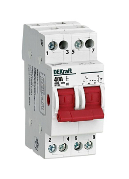Выключатель-разъединитель трехпозиционный 2P 40А ВР-103 DEKraft 17210DEK