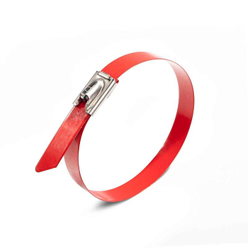 Хомут СКС-П (316) 4.6х400 стальной с покрытием красн. (уп.100шт) Fortisflex 83066