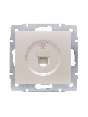 Розетка телефонная СП Vesna евро стандарт механизм жемчуж./бел. перламутр LEZARD 742-3088-137