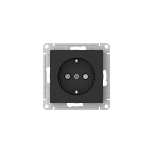 Розетка AtlasDesign 16А с заземл. защ. шторки быстрозажим. клем. механизм карбон SE ATN001045S