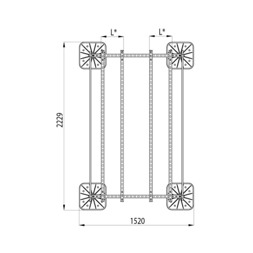 Конструкция опорная для установки оборудования TECHNORAPTOR FOOT 1200х2000 тип 2 KM-TR-F-SSEI-1200-2000-2 КМ TR0014