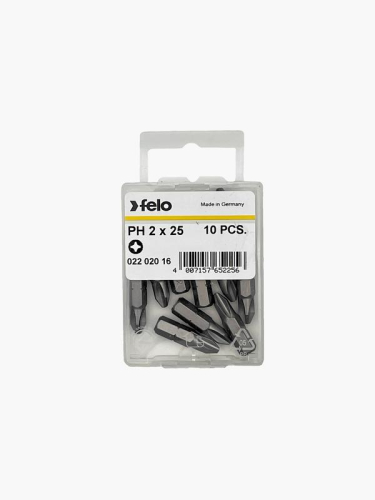 Бита крестовая Industrial PH 2х25 10шт в пластиковом боксе FELO 02202016