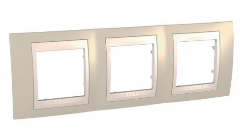 Рамка 3-м Unica Хамелеон горизонт. песч./беж. SchE MGU6.006.567