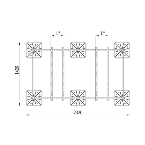 Конструкция опорная для установки оборудования TECHNORAPTOR FOOT 2000х1200 KM-TR-F-SSEI-2000-1200 КМ TR0040