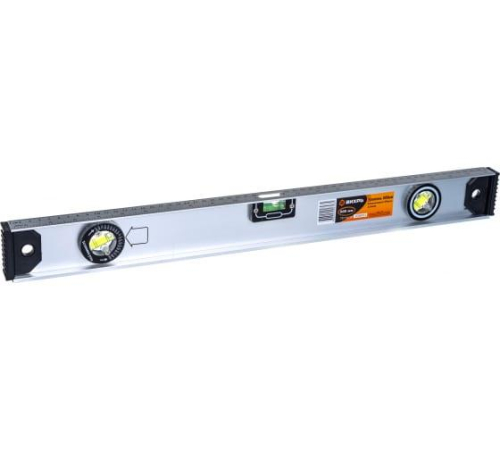 Уровень алюминиевый "Рельс" 600мм 3 глазка (1 поворотный) Вихрь 73/11/4/14