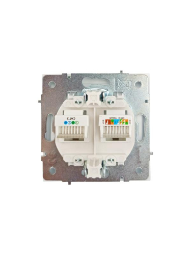 Розетка компьютерная + телефонная СП ZIMA IP20 механизм бел. LEZARD 704-0288-143