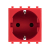 Розетка 1-м 2мод. Avanti "Красный квадрат" 16А IP20 2P+E защ. шторки красн. DKC 4401002