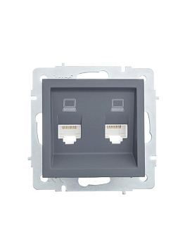 Розетка компьютерная 2-м СП Vesna механизм графит LEZARD 742-3488-141