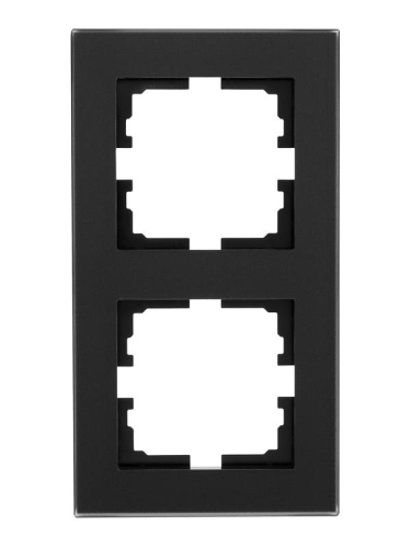 Рамка 2-местн. вертик. VESNA стекло черн. матов. LEZARD 742-5980-152