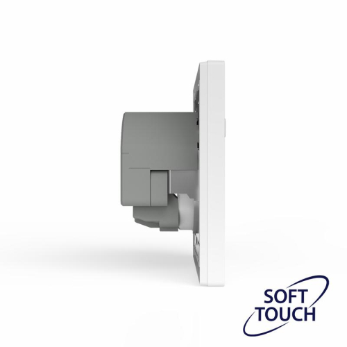 Розетка 1-м СП Pixel с заземл. с 2-мя заряд. устр. USB тип A+C IP20 механизм айс TOKOV ELECTRIC TKE-PX-R1U2AC-C34