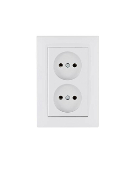 Розетка 2-я Karea RIZZ без заземл. бел. Makel 88001017
