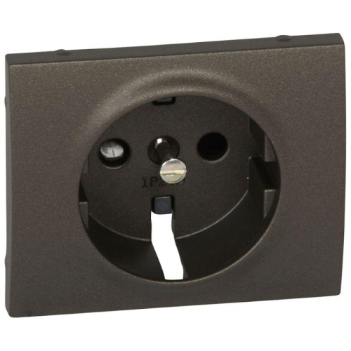 Панель лицевая для роз. 1-м с заземл. защ. шторки Galea Life бронза Leg 771221