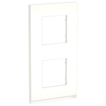 Рамка 2-м Unica Pure верт. матов. стекло/бел. SchE NU6004V89