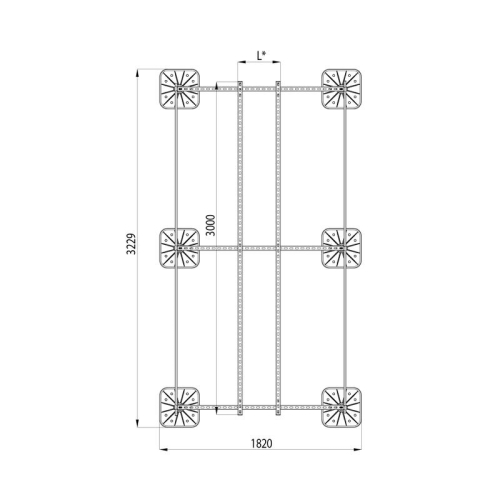 Конструкция опорная для установки оборудования TECHNORAPTOR FOOT 1500х3000 тип 4 KM-TR-F-SSEI-1500-3000-4 КМ TR0034