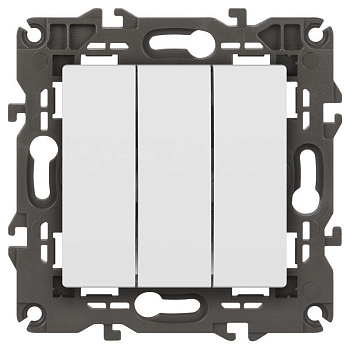 Выключатель ЭРА Elegance 14-1107-01М тройной 10АХ-250В матов. бел. Эра Б0065796