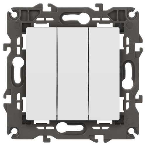 Выключатель ЭРА Elegance 14-1107-01М тройной 10АХ-250В матов. бел. Эра Б0065796