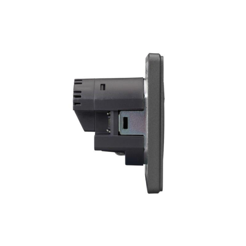 Розетка 1-м СП ROUND MIELE 16А с заземл. защ. шторки с USB A+C быстрой зарядки 5В/3А титан Kranz KR-78-0704-2