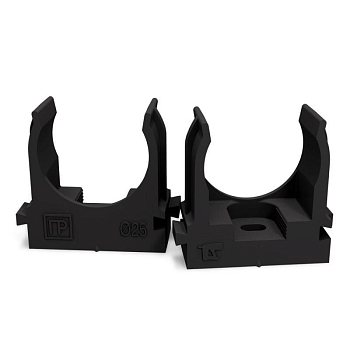 Держатель для труб (клипса) d25мм для монтажного пистолета атмосферостойкая черн. Промрукав PR13.0407