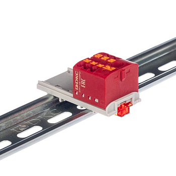 Блок распределительный зажим push-in 1 ввод 6кв.мм 6 точек подключения 25кв.мм красн. DKC DTP1-106-104SPUR