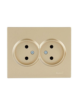 Розетка VESNA двойная без заземл. ПБТ зол. LEZARD 742-3600-128B