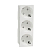 Розетка Unica Modular 45град. 2х2P+E защ. шторки безвинт. клеммы бел. SchE NU307618