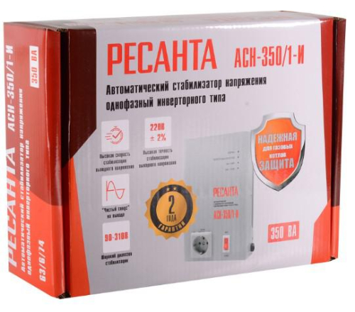 Стабилизатор напряжения инвенторный АСН-350/1-И Ресанта 63/6/74