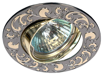 Светильник KL26А GU/G литой поворот. &quot;лианы 1&quot; MR16 12В 50Вт черн. металл/зол. ЭРА C0043722