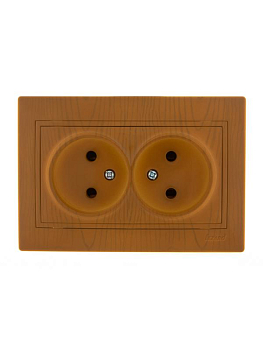 Розетка 2-м СП Mira 16А IP20 без заземл. керамика ольха LEZARD 701-0701-128