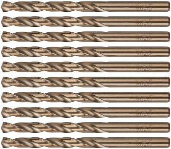 Набор сверл по металлу Profi 6.5х101мм с кобальтом 5ти-проц. (уп.10шт) Cutop 48-65-10