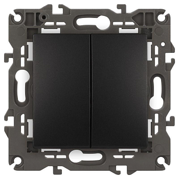 Переключатель 2-кл. СП Elegance 14-1106-05 10А IP20 250В 10AX механизм антрацит Эра Б0034247