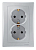 Розетка 2-м СП Sedna 16А IP20 250В с заземл. без защ. шторок алюм. SchE SDN3000660
