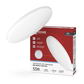 Светильник светодиодный NEO SIMPLE-5565-WH 55Вт 230В 6500К 4400лм 375х59мм бел. IN HOME 4690612060828