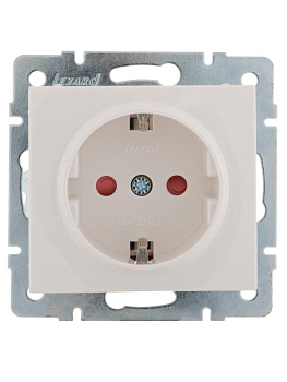 Розетка 1-м Rain защ. шторки керамика механизм бел. LEZARD 703-0288-124