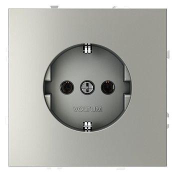 Розетка 1-м СП S70 16А с заземл. механизм сталь Voltum VLS040105