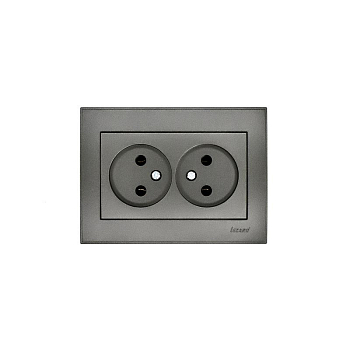 Розетка 2-м Rain без заземл. керамика матов. черн. графит LEZARD 703-4141-128