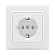 Розетка 1-м СП Минск 16А IP20 с заземл. защ. шторки бел. Basic EKF ERR16-028-100