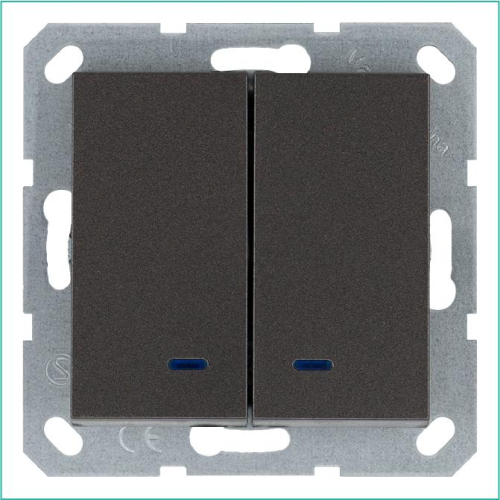 Выключатель 2-кл. 10А IP20 с подсветкой механизм мокко Jasmart G3023NZ