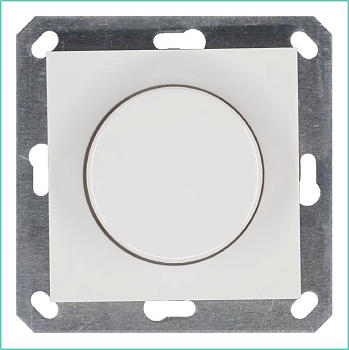 Светорегулятор поворотно-нажимной (диммер) LED 30-400Вт 1gang 2way механизм бел. глянцевый Jasmart G4012W