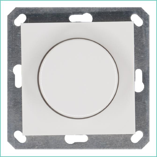 Светорегулятор поворотно-нажимной (диммер) LED 30-400Вт 1gang 2way механизм бел. глянцевый Jasmart G4012W