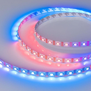 Лента светодиодная SPI-B60-10mm 12V RGB-PX1-RAM 9.3Вт/м IP20 5060 бегущий огонь (уп.5м) Arlight 033437