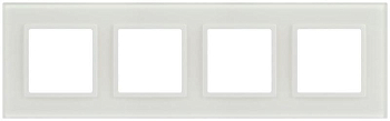 Рамка для розеток и выключателей ЭРА Elegance 14-5104-01М на 4 поста стекло матов. бел. Эра Б0065838
