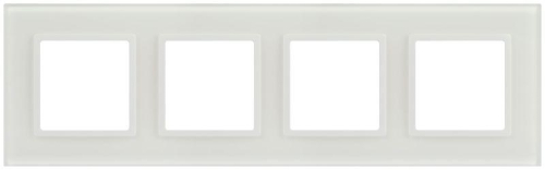 Рамка для розеток и выключателей ЭРА Elegance 14-5104-01М на 4 поста стекло матов. бел. Эра Б0065838
