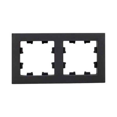 Рамка 2-м Эпика пластик черн. EKF UP1-FPB-02