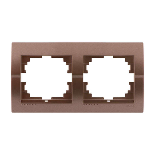 Рамка 2-м Deriy горизонт. свет. корич. LEZARD 702-3100-147