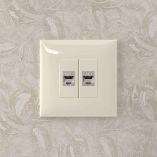 Розетка компьютерная 2-м СП Avanti "Ванильная дымка" RJ45 кат.5E без шторок экранир. механизм DKC 4405764