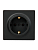 Розетка 1-м ОП LETO с заземл. ПБТ черн. бархат LEZARD 752-4200-122B
