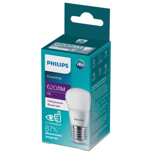 Лампа светодиодная ESS LEDLustre 6Вт P45FR 620лм E27 840 PHILIPS 929002971507