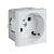 Розетка 45х45 PRO 45град. с заземл. белая EKF E6MR16-028-10-45