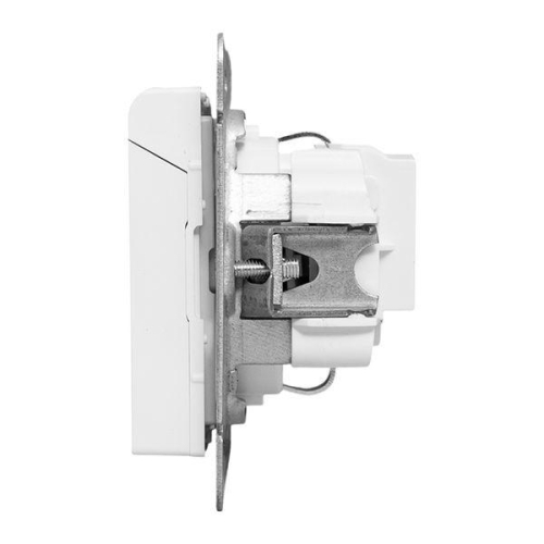 Розетка СП Эпика 16А IP44 с заземл. защ. шторки с крышкой механизм бел. EKF UP1-SOW-111-44