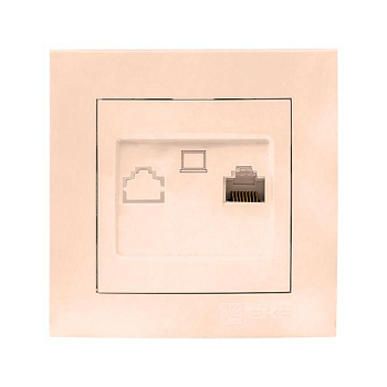 Розетка компьютерная 1-м RJ-45 крем. PROxima EKF EWK01-035-20